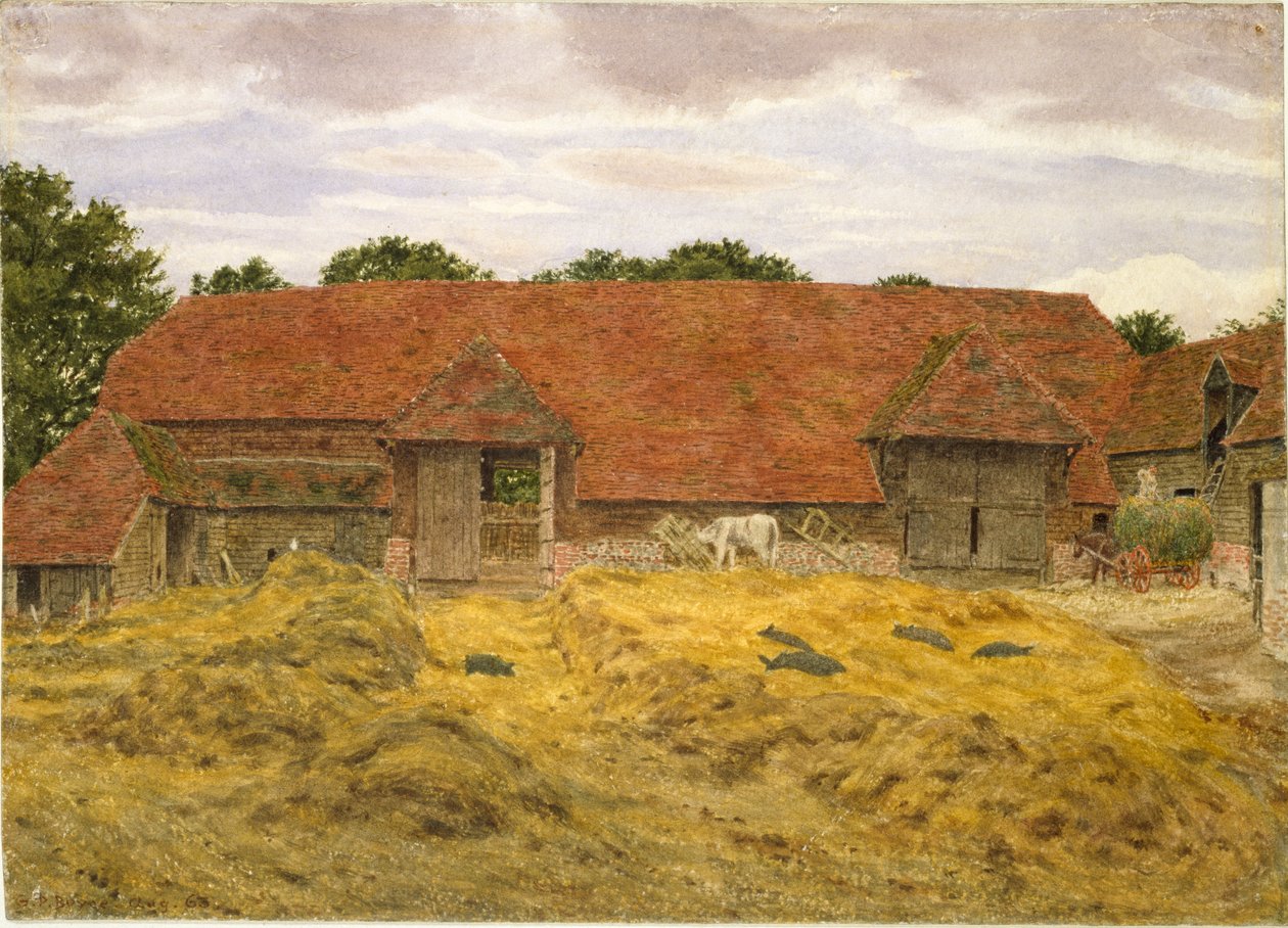 Červená stodola ve Whitchurch, 1868 od George Price Boyce