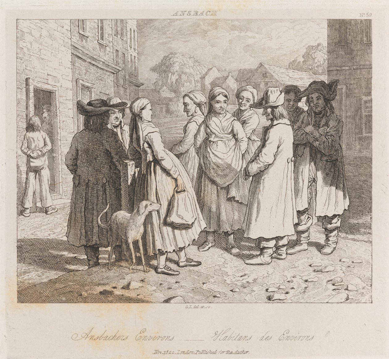 Anbachers, Ansbach, c.1821 (lept) od George Robert Lewis