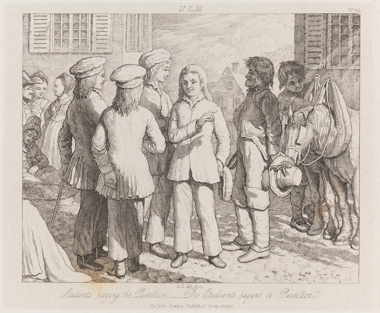 Studenti, Ulm, kolem roku 1821 (lept) od George Robert Lewis