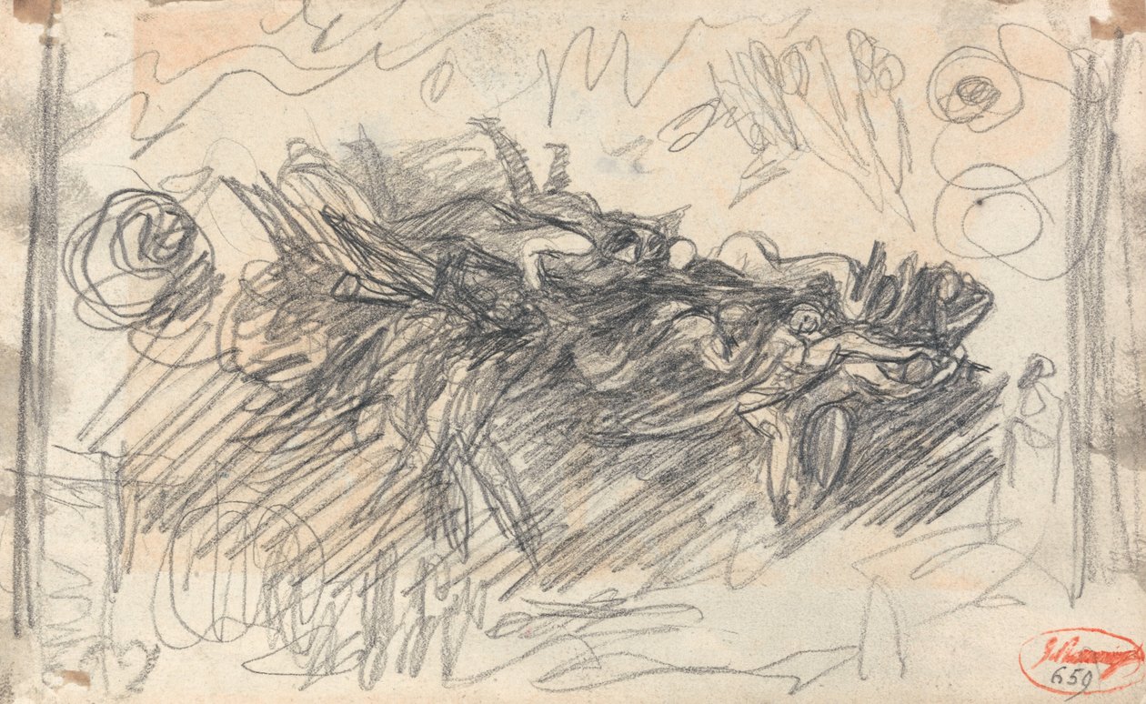 Falešný, Krajina s jeskyní čarodějnic od George Romney