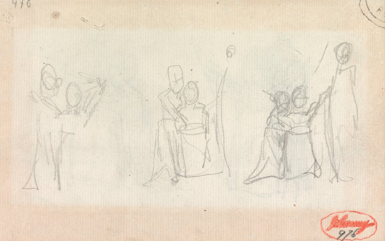 Rodinná skupina: Tři skici od George Romney