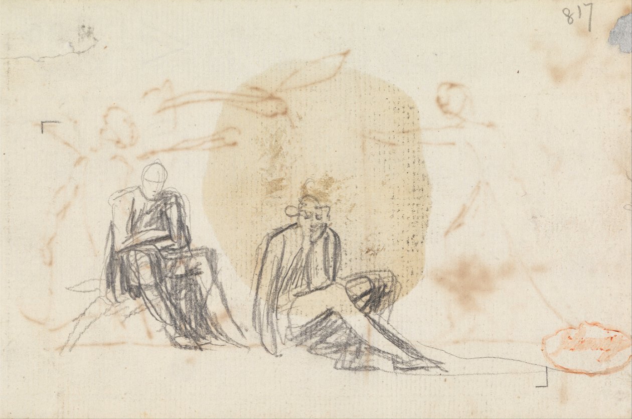 Studie dvou sedících postav od George Romney