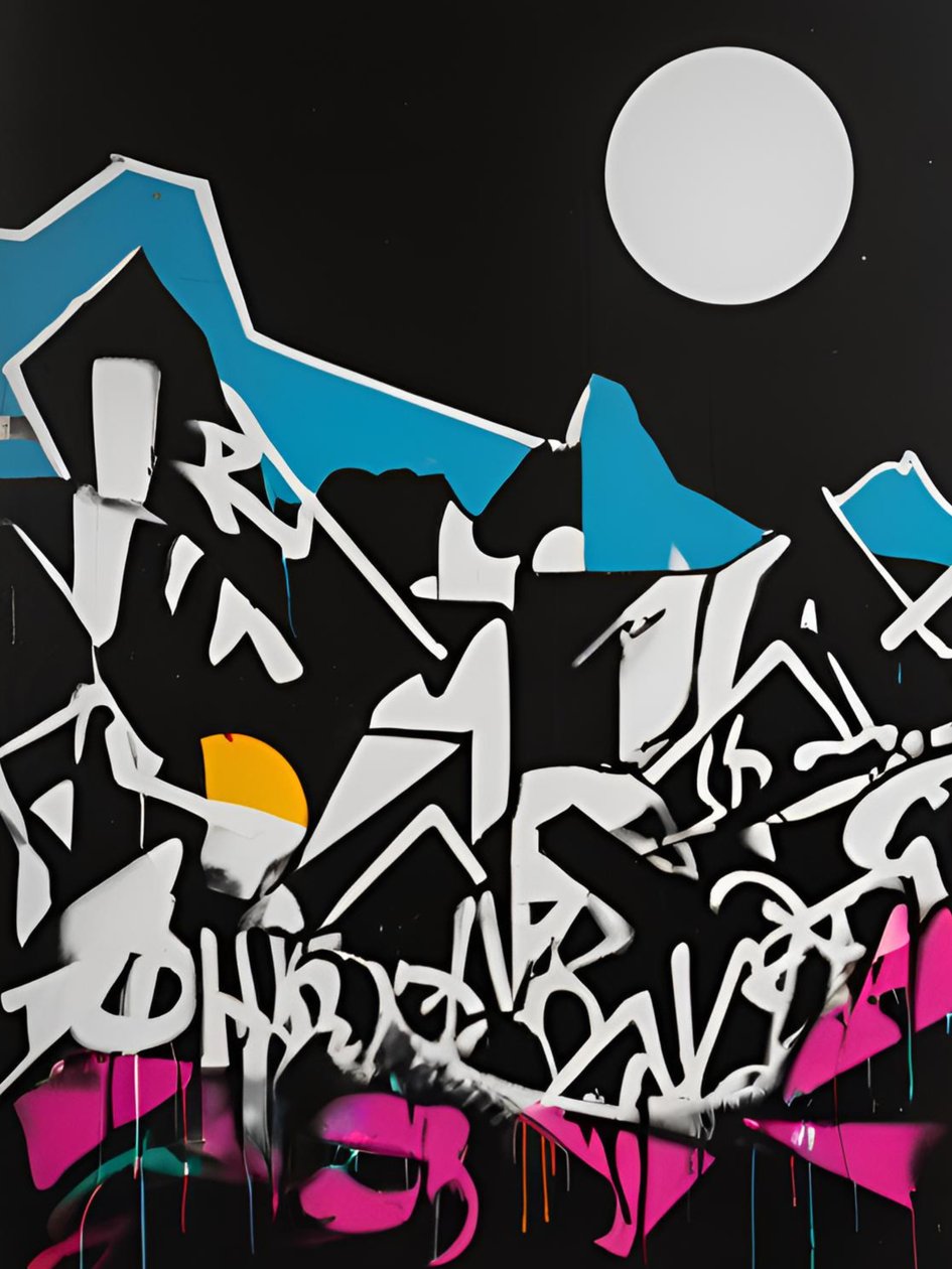 Měsíční metropole, 21. století (malba) od George Rosaly