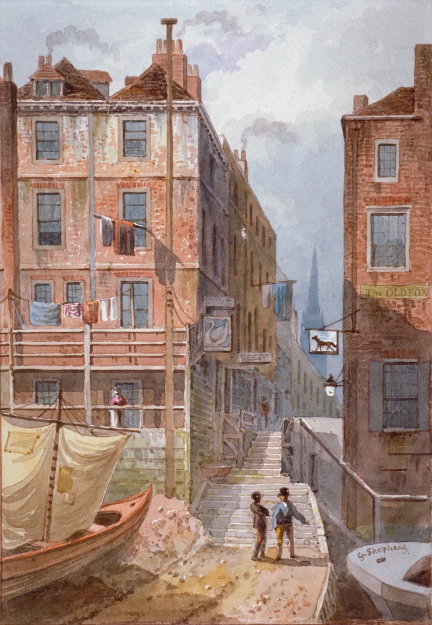 Hungerford Stairs, Westminster, Londýn, c1815 od George Shepherd