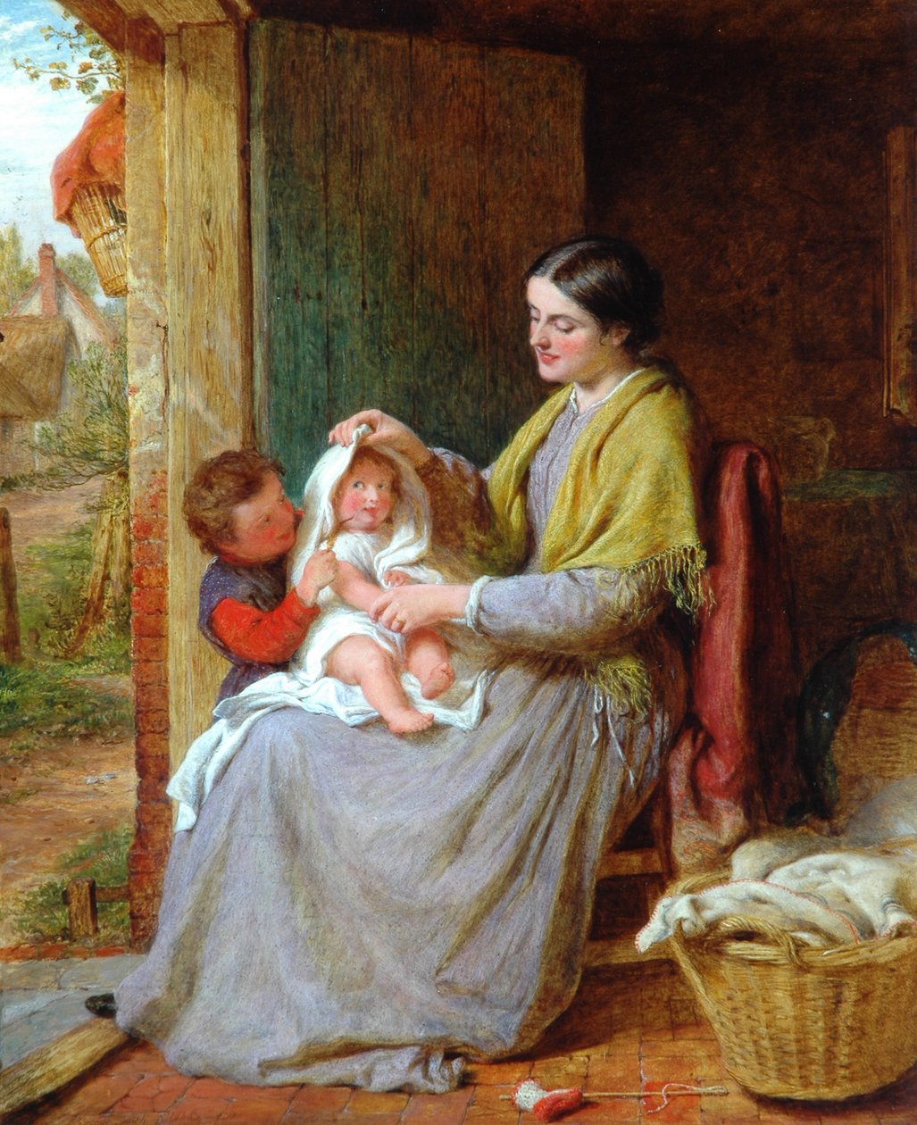 Playing With Baby, 1863 od George Smith