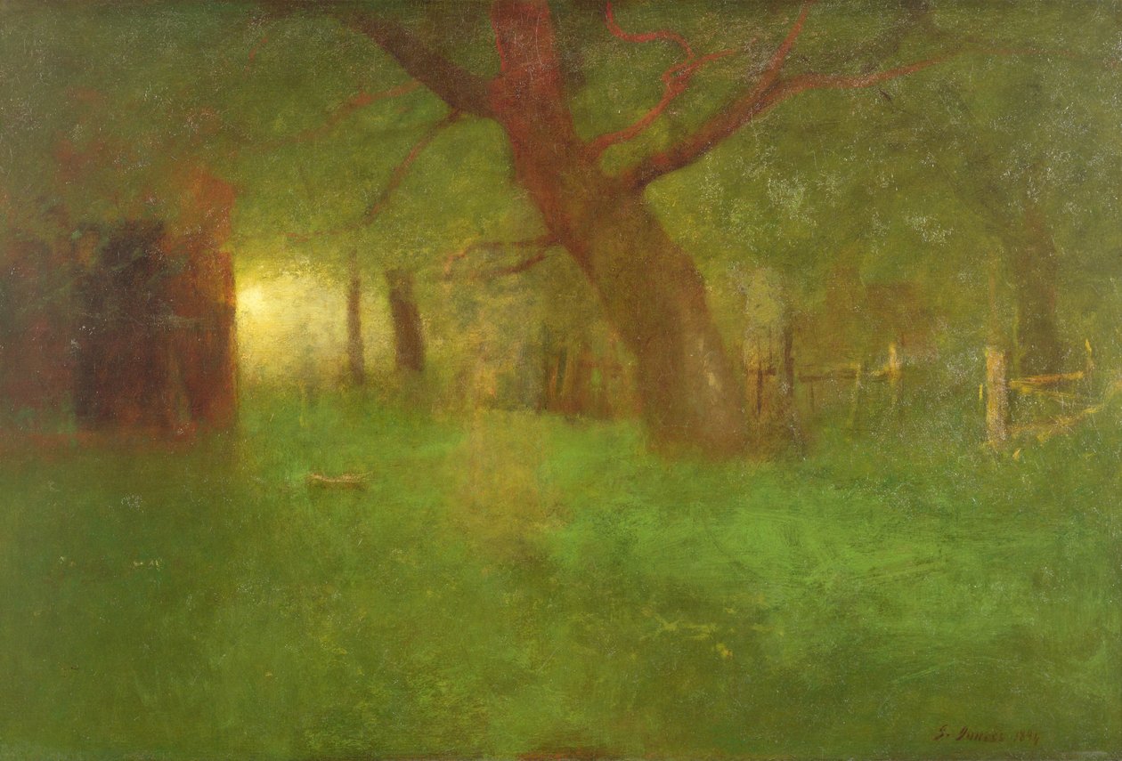 Západ slunce ve Starém sadu od George Snr. Inness