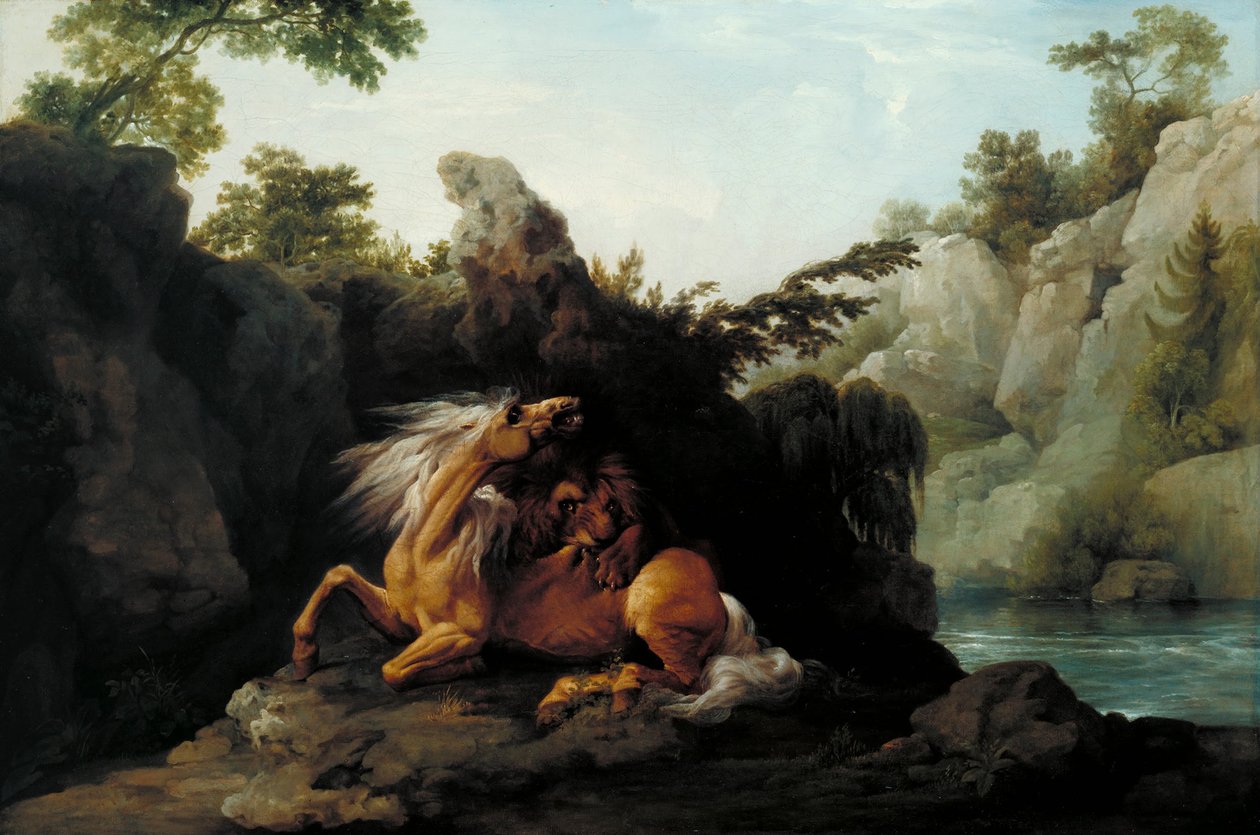 Kůň sežraný lvem od George Stubbs
