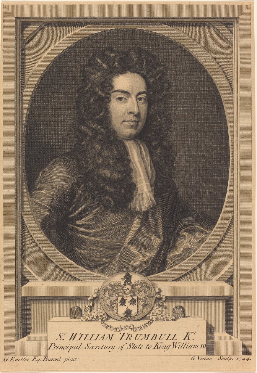 William Trumbull od George Vertue after Sir Godfrey Kneller
