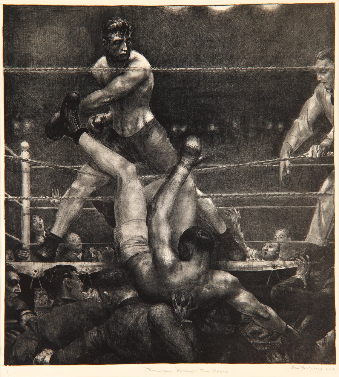 Dempsey Through the Ropes, 1923-24 od George Wesley Bellows