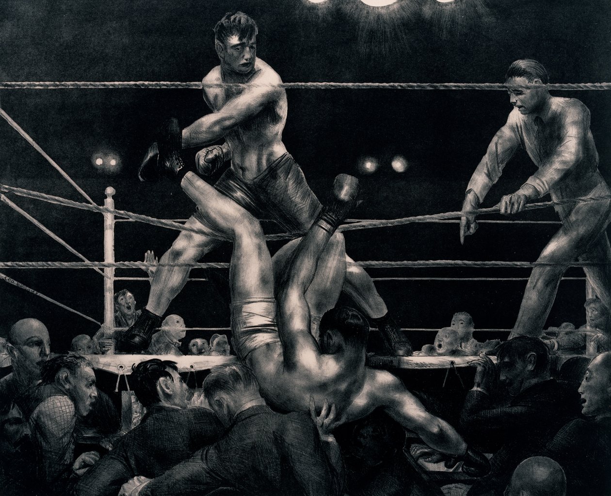 Dempsey a Firpo, 1923-24 od George Wesley Bellows