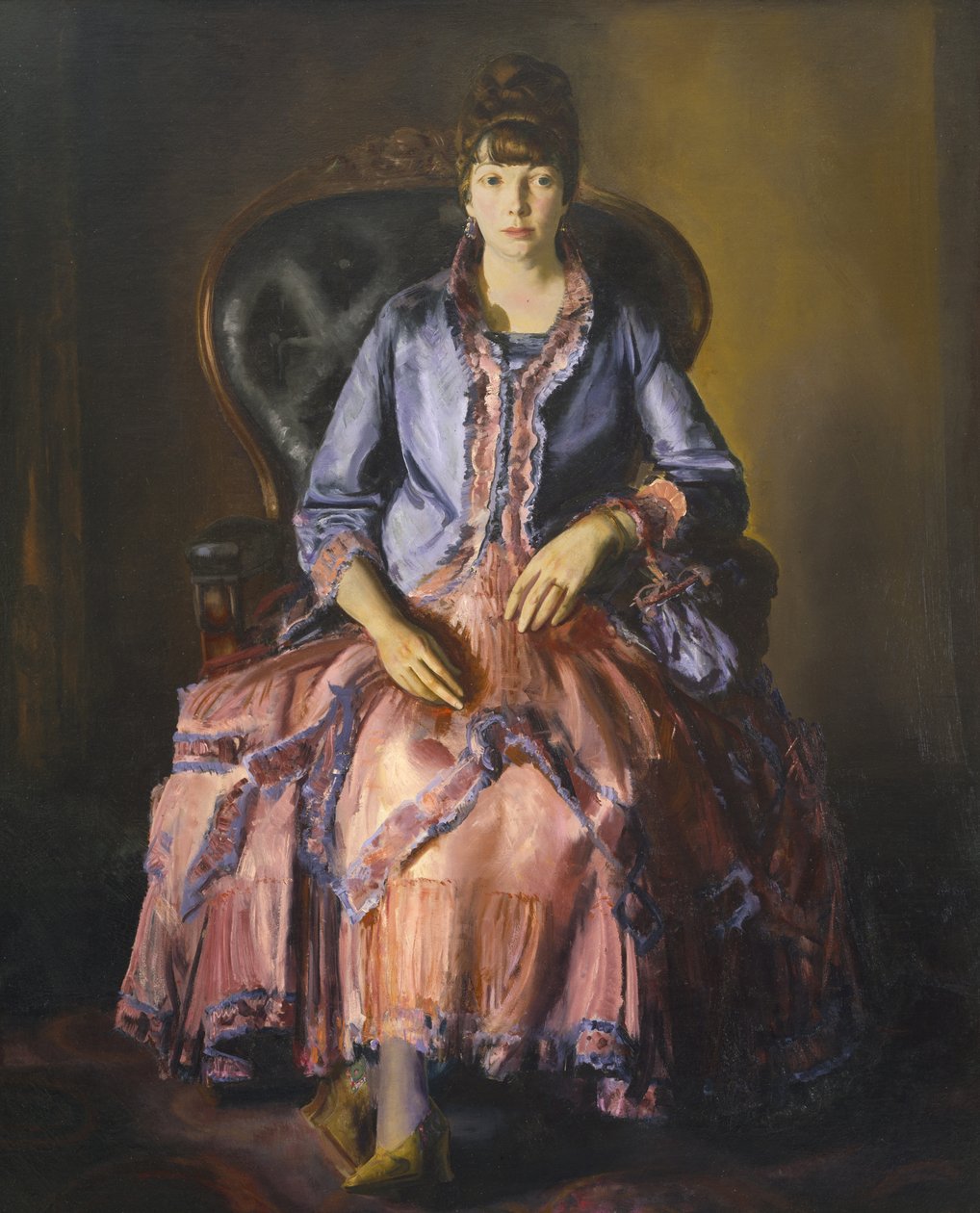 Emma ve fialových šatech od George Wesley Bellows