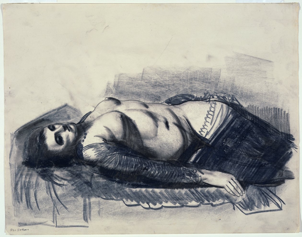 Odalisque (tužka na papíře) od George Wesley Bellows