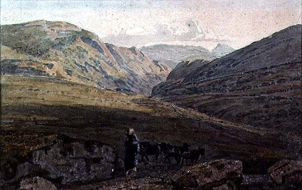 Horská krajina - večer od George the Younger Barret