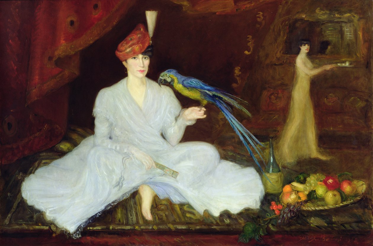 Žena s papouškem, 1905 od Georges Bottini