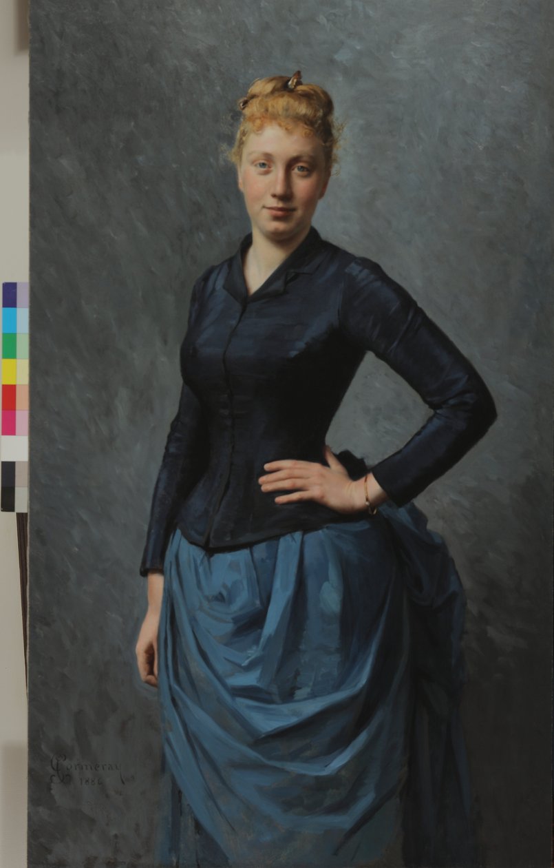 Portrét mladé ženy v modrém, 1886 od Georges Jean Louis Cormeray