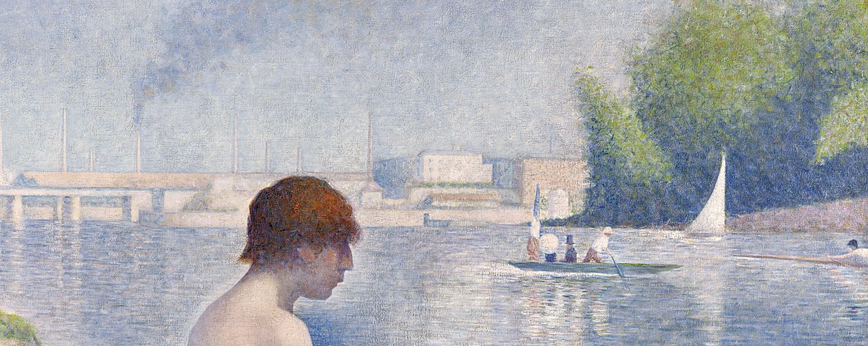 Koupající se v Asnières, 1884 olej na plátně detail z 2136 od Georges Seurat