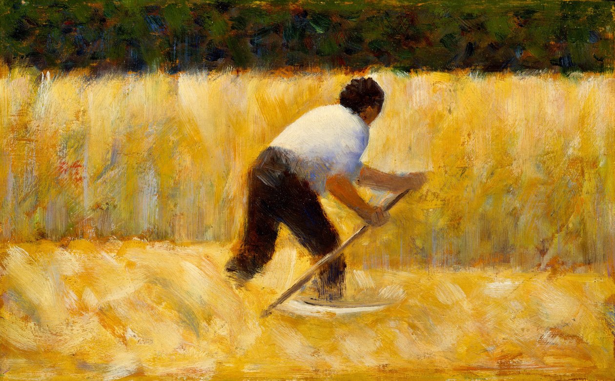 Sekačka, 1881-82 (olej na dřevě) od Georges Seurat