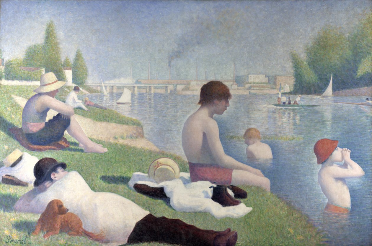 Koupající se v Asnières od Georges Seurat