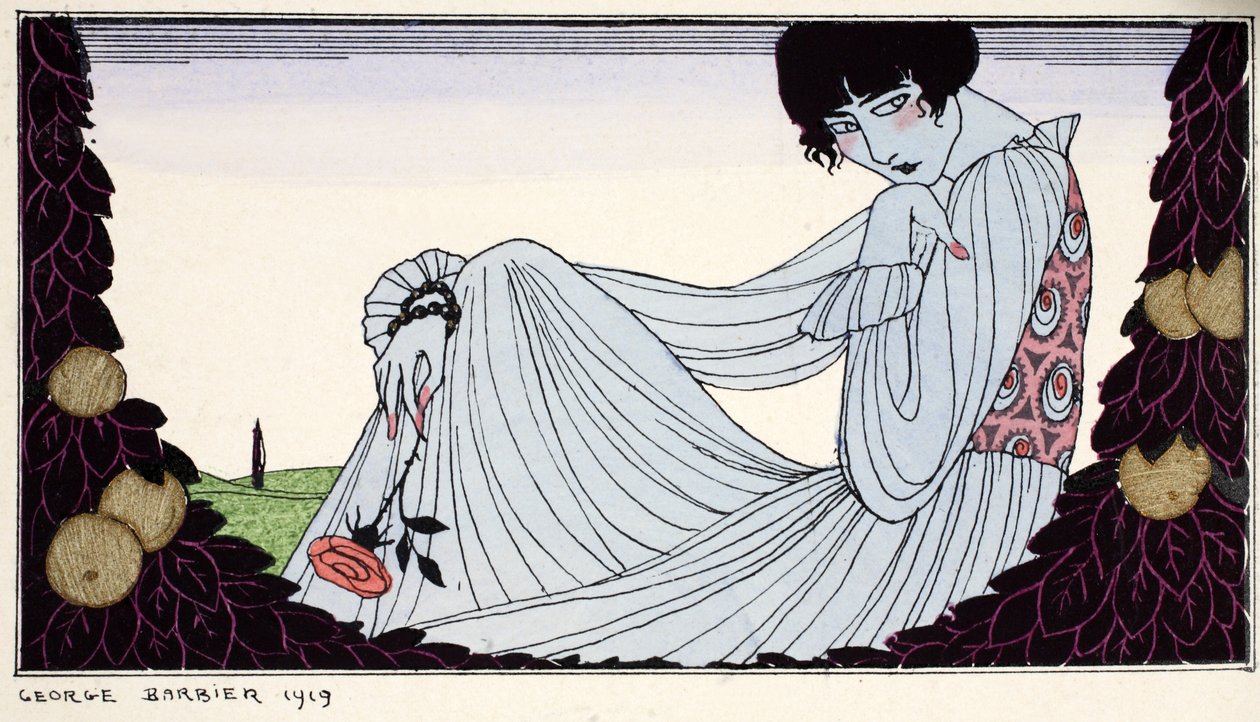 Rozjímání 1919 (tisk šablony) od Georges Barbier