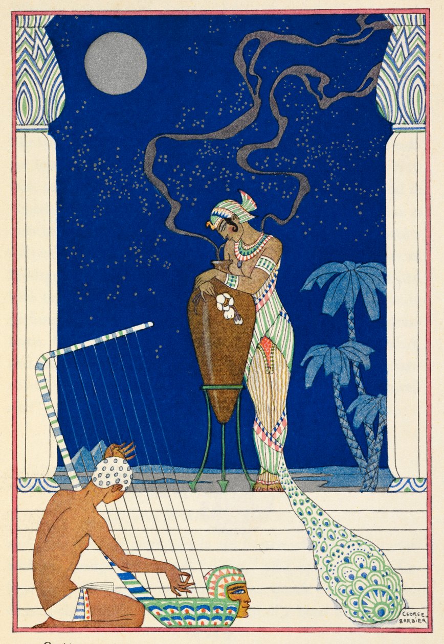 Egypt. Egyptská osobnost a hudebník. od Georges Barbier