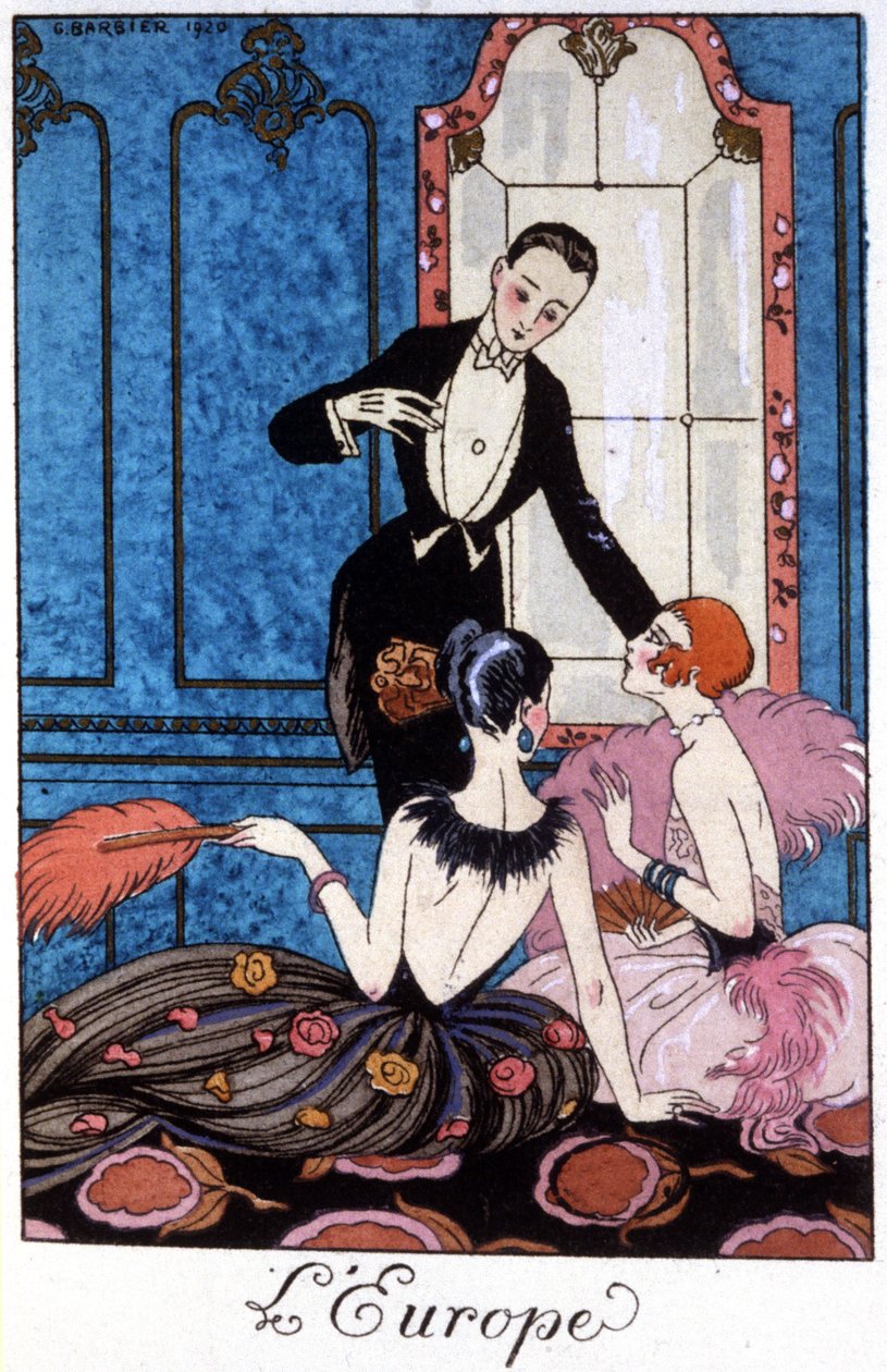 Evropa, začátek 20. století (ilustrace) od Georges Barbier