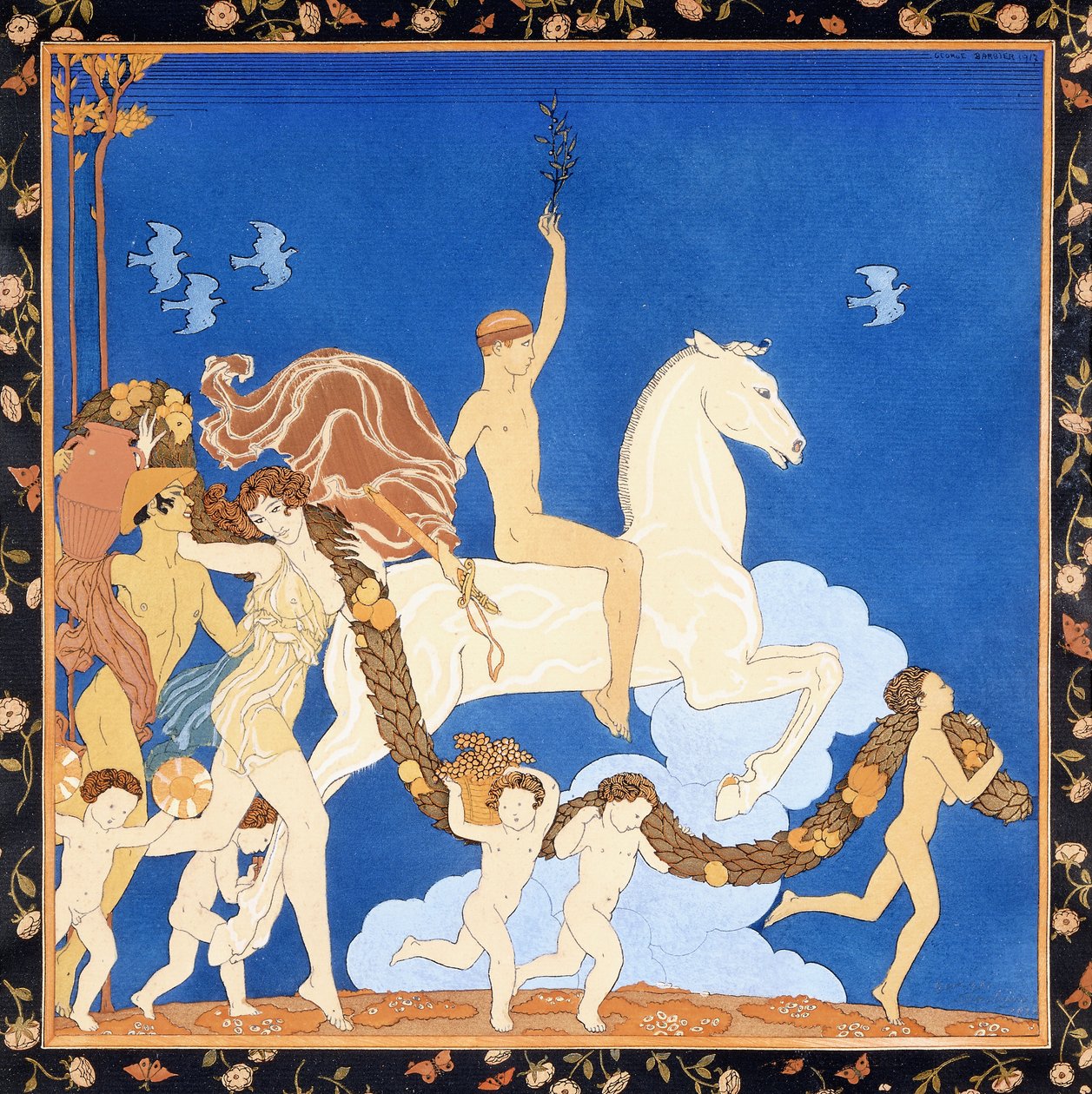Bílý kůň, kolem 1917-1920 (šablona) od Georges Barbier