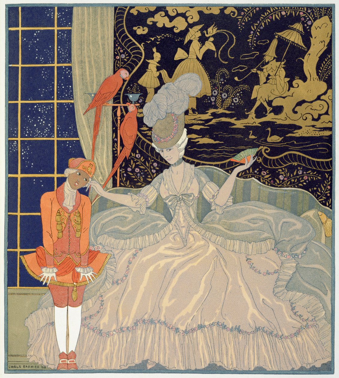 Potrestání stránky (barva litho) od Georges Barbier