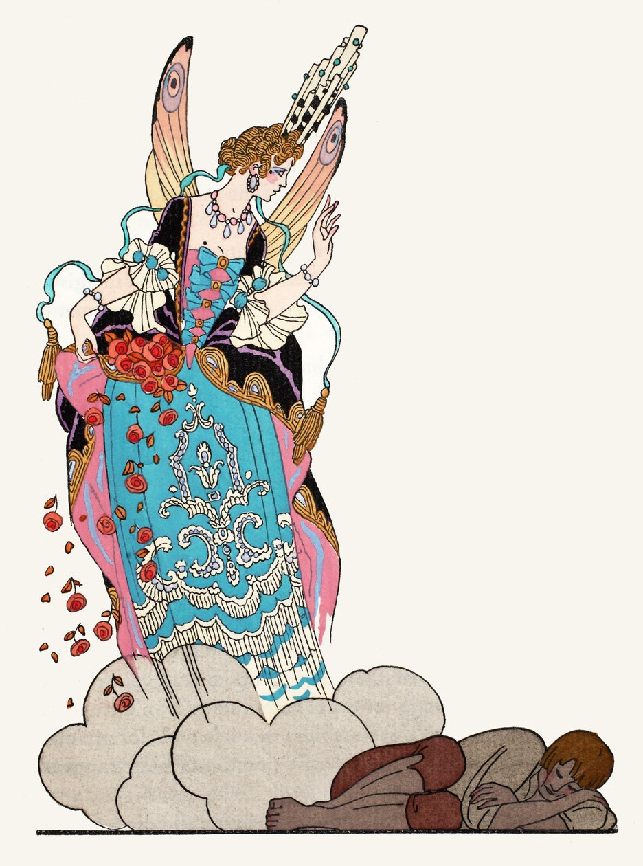 The Fairy Godmother (pochoir print) od Georges Barbier
