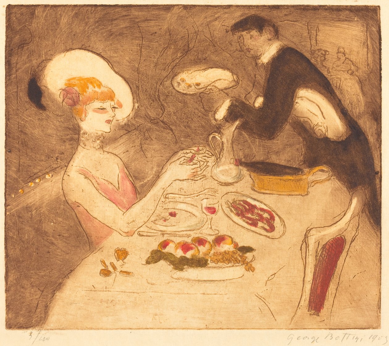 žena Večeří od Georges Bottini