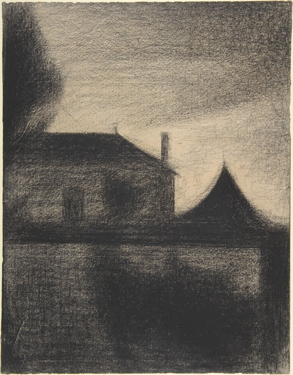 Dům za soumraku od Georges Pierre Seurat