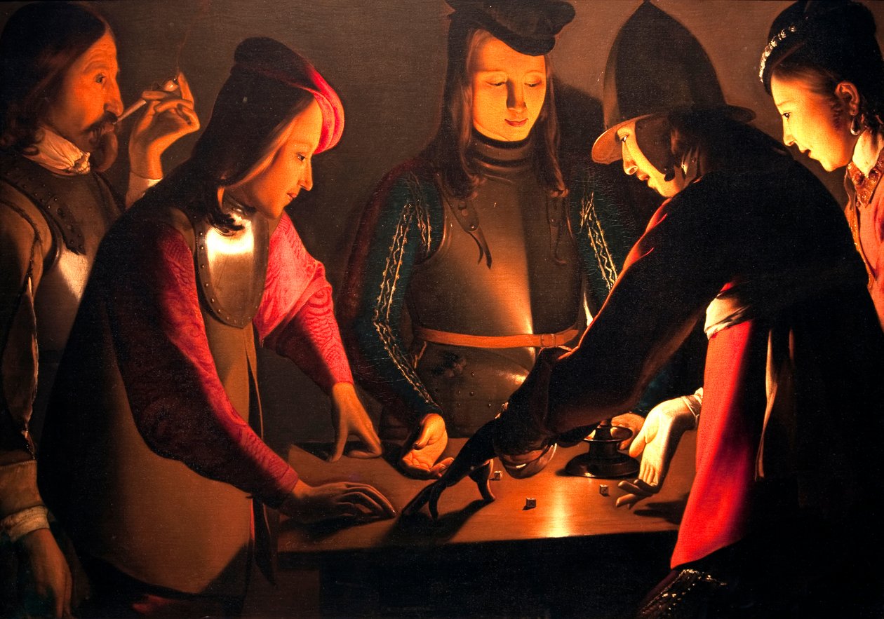 Hráči s kostkami od Georges de La Tour