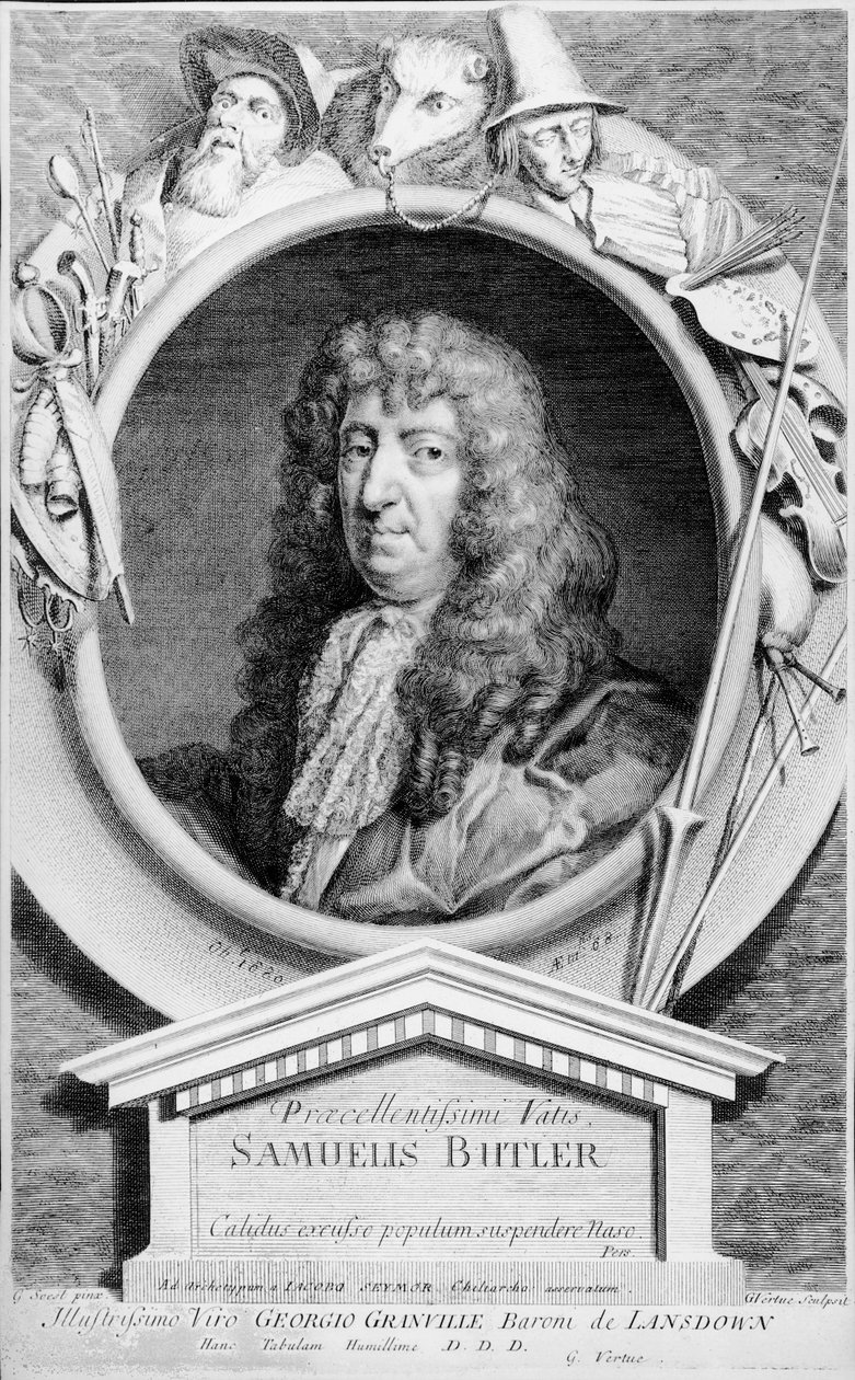 Samuel Butler (1612-80), ryl Vertue od Gerard Soest