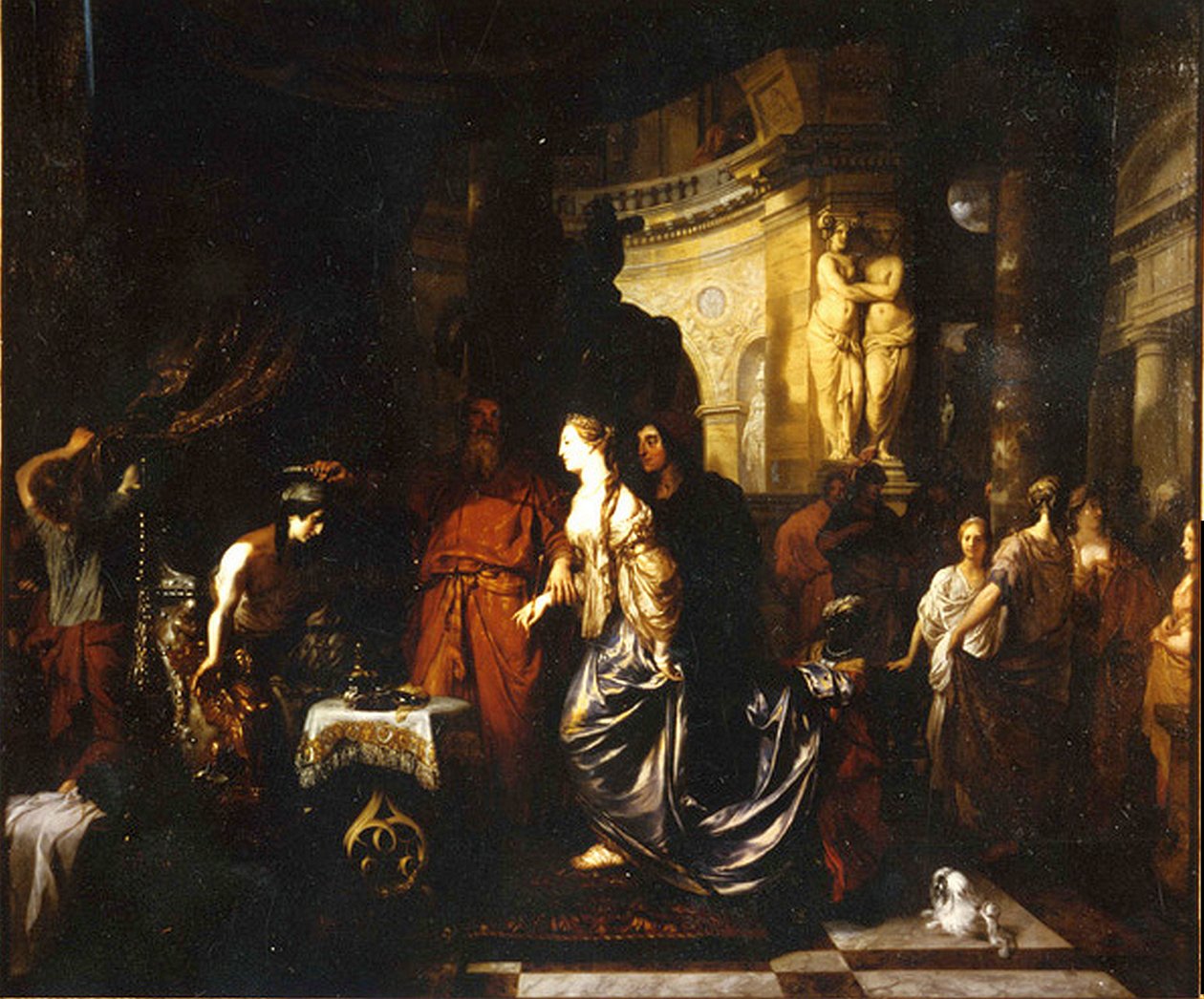 Král Seleucus I předává vládu krále svému synovi Antiochovi a jeho druhé manželce Stratonike I. od Gerard de Lairesse