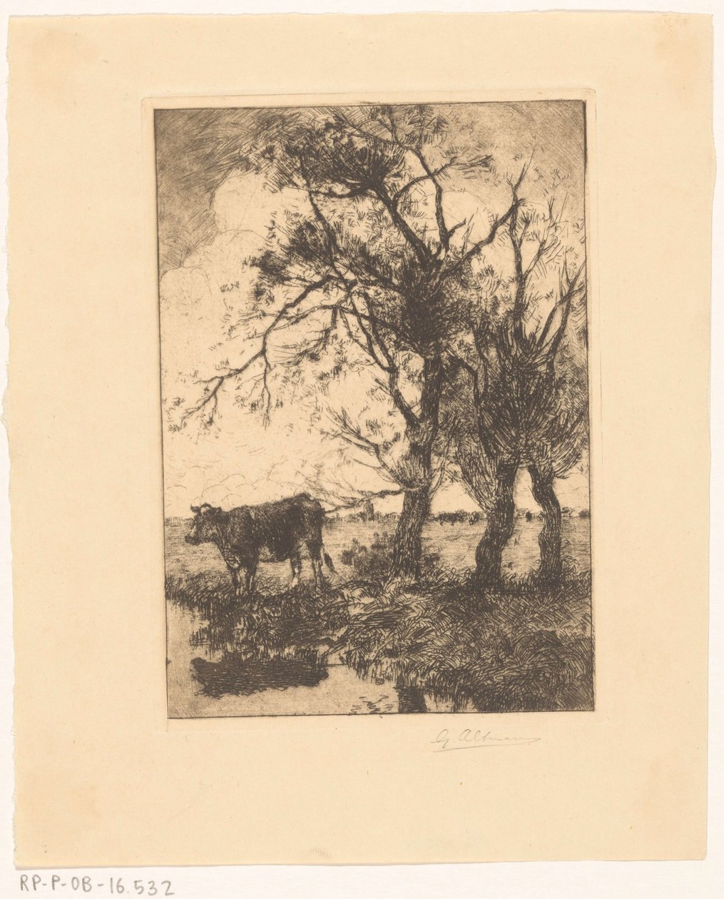 Kráva na nábřeží od Gerard Altmann (signed by artist)