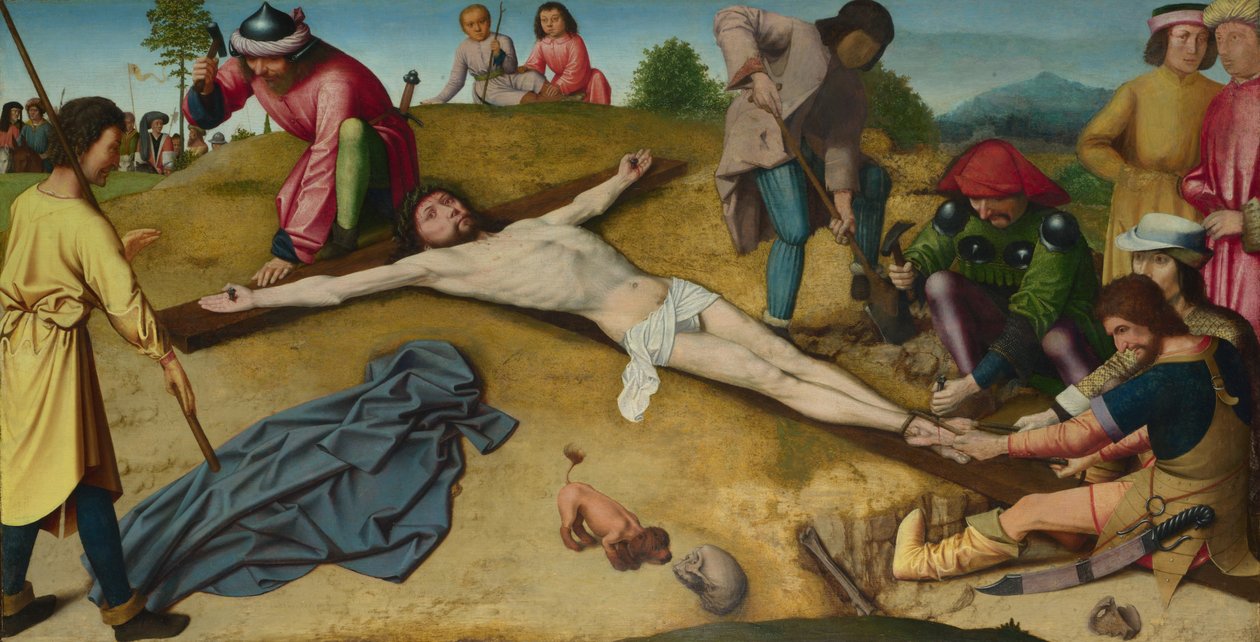 Kristus přibitý na kříž, asi 1481 od Gerard David