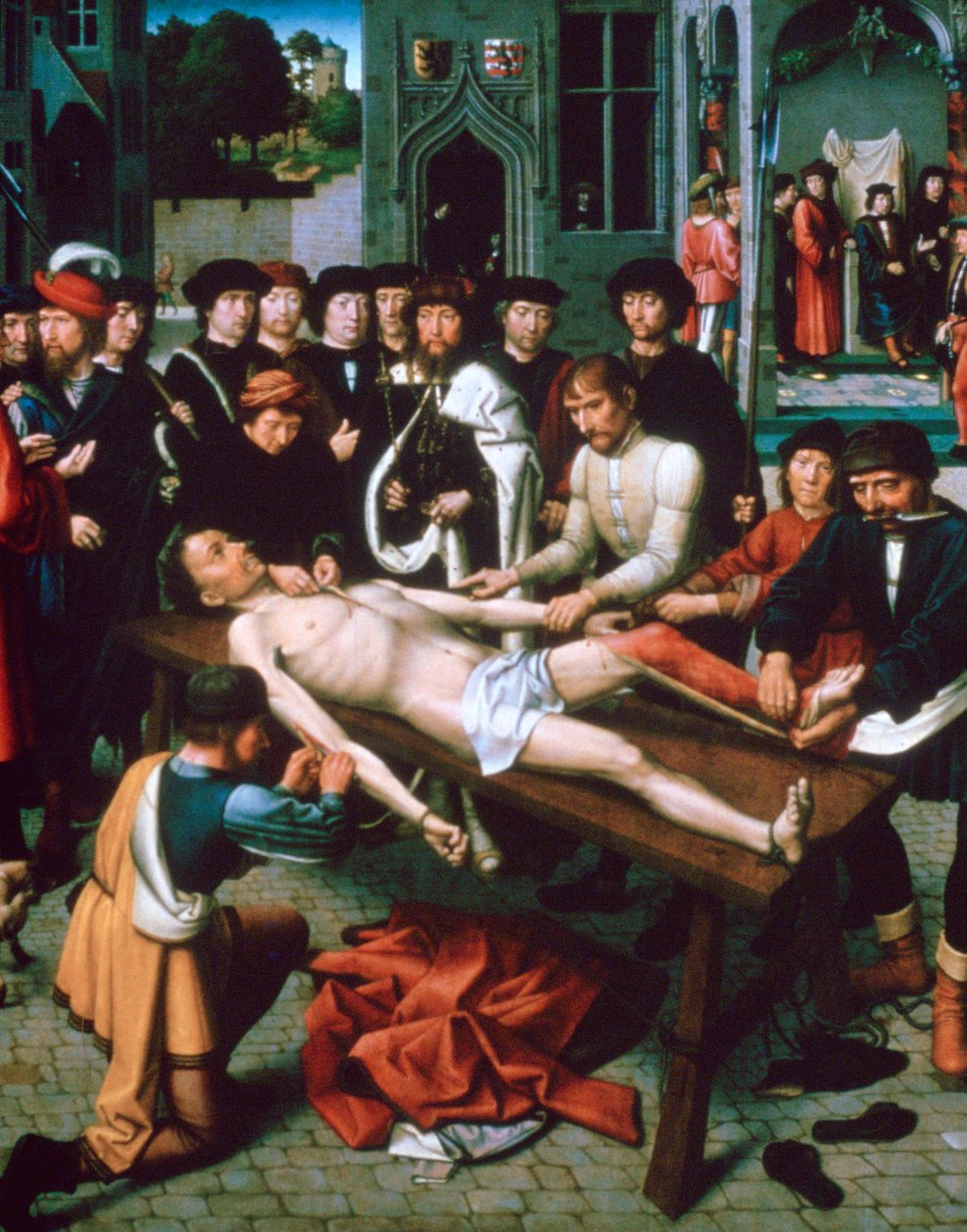 The Flaying of Sisamnes, detail, 1498 od Gerard David