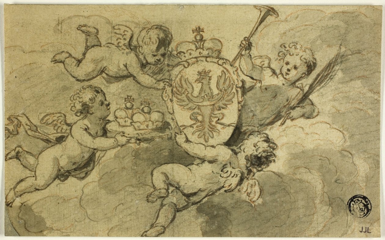 Putti a erb od Gerard de Lairesse
