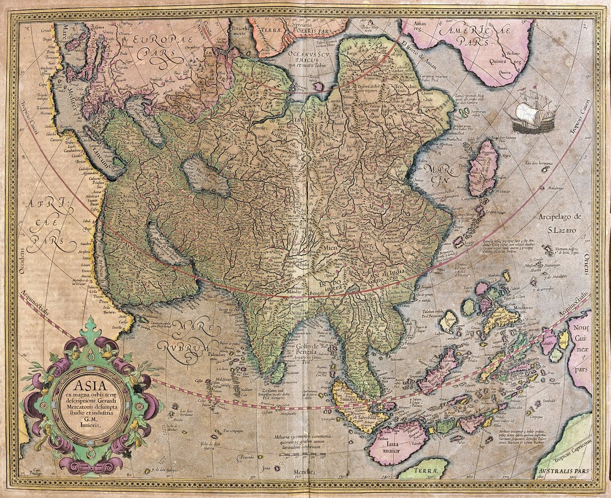 Asie od Gerardus Mercator