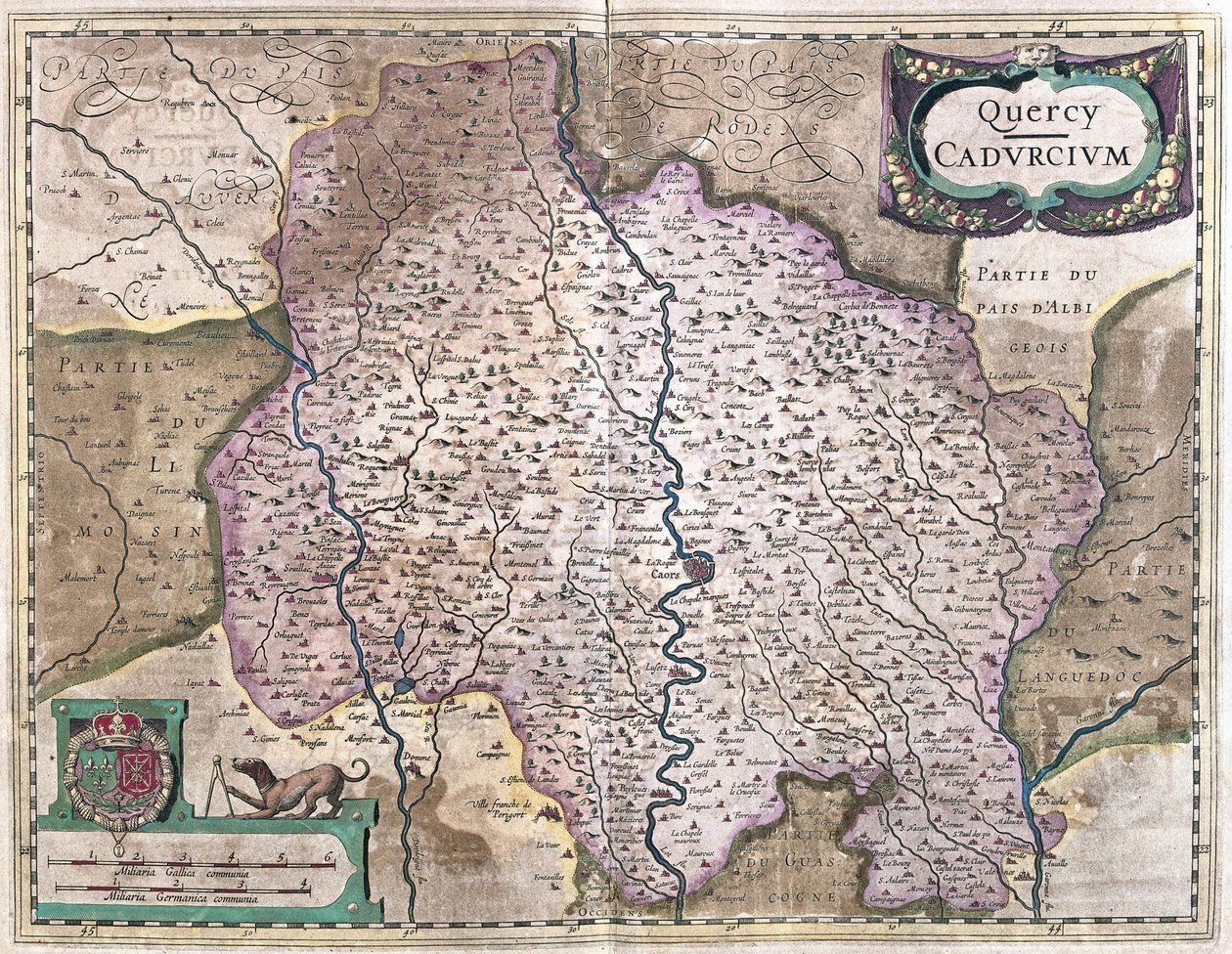 Cahors, Francie (rytina od Gerardus Mercator