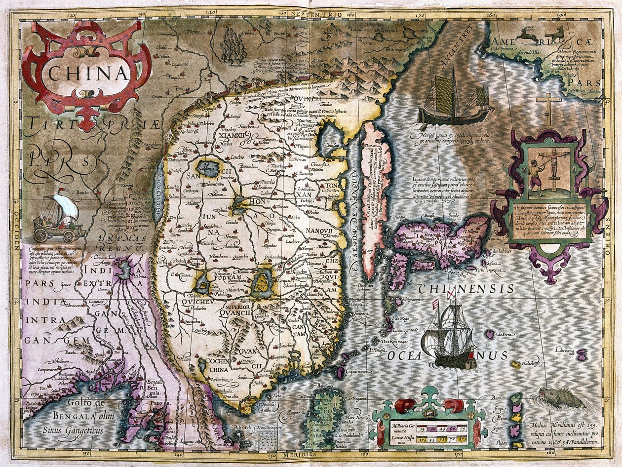 Čína (rytina od Gerardus Mercator
