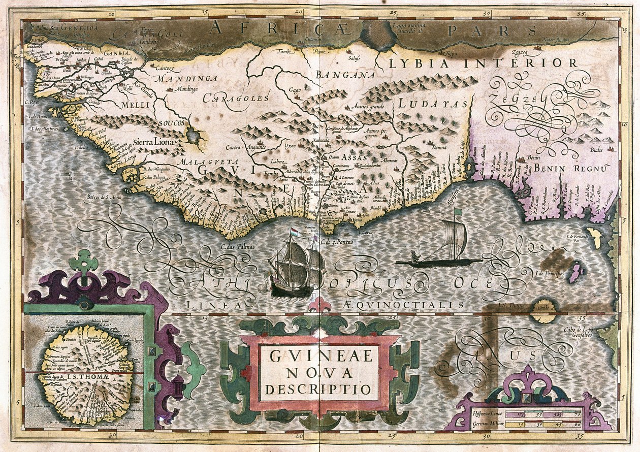 Guinea, Lybie - Afrika (rytina od Gerardus Mercator