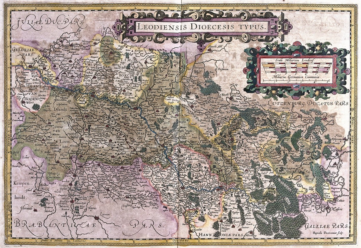 Lutych, Belgie (rytina od Gerardus Mercator