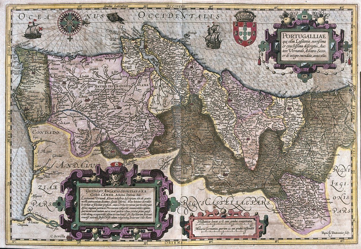 Portugalsko (rytina od Gerardus Mercator