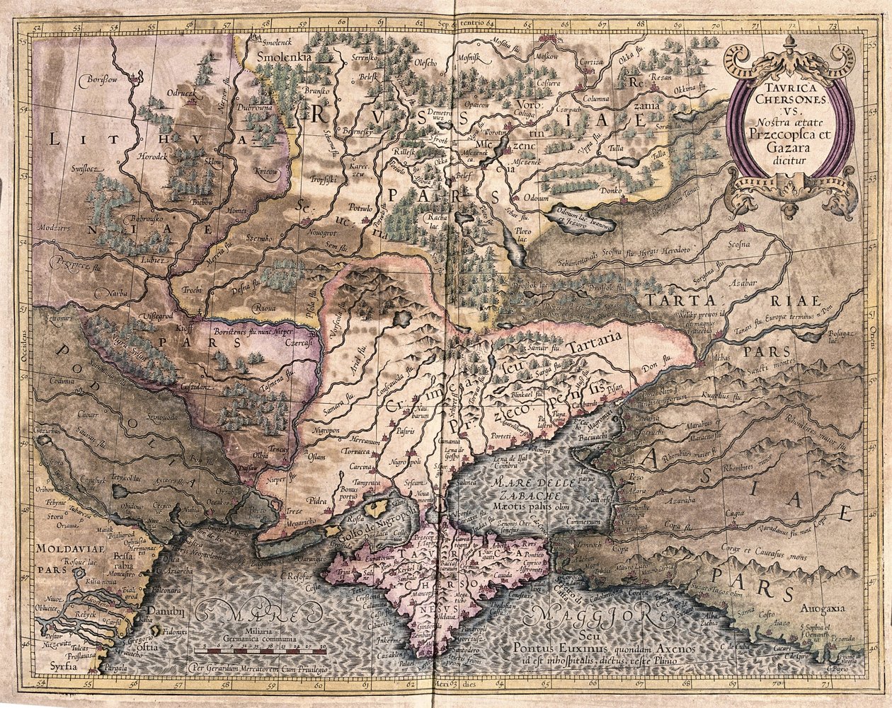 Ukrajina a Krym (rytina od Gerardus Mercator