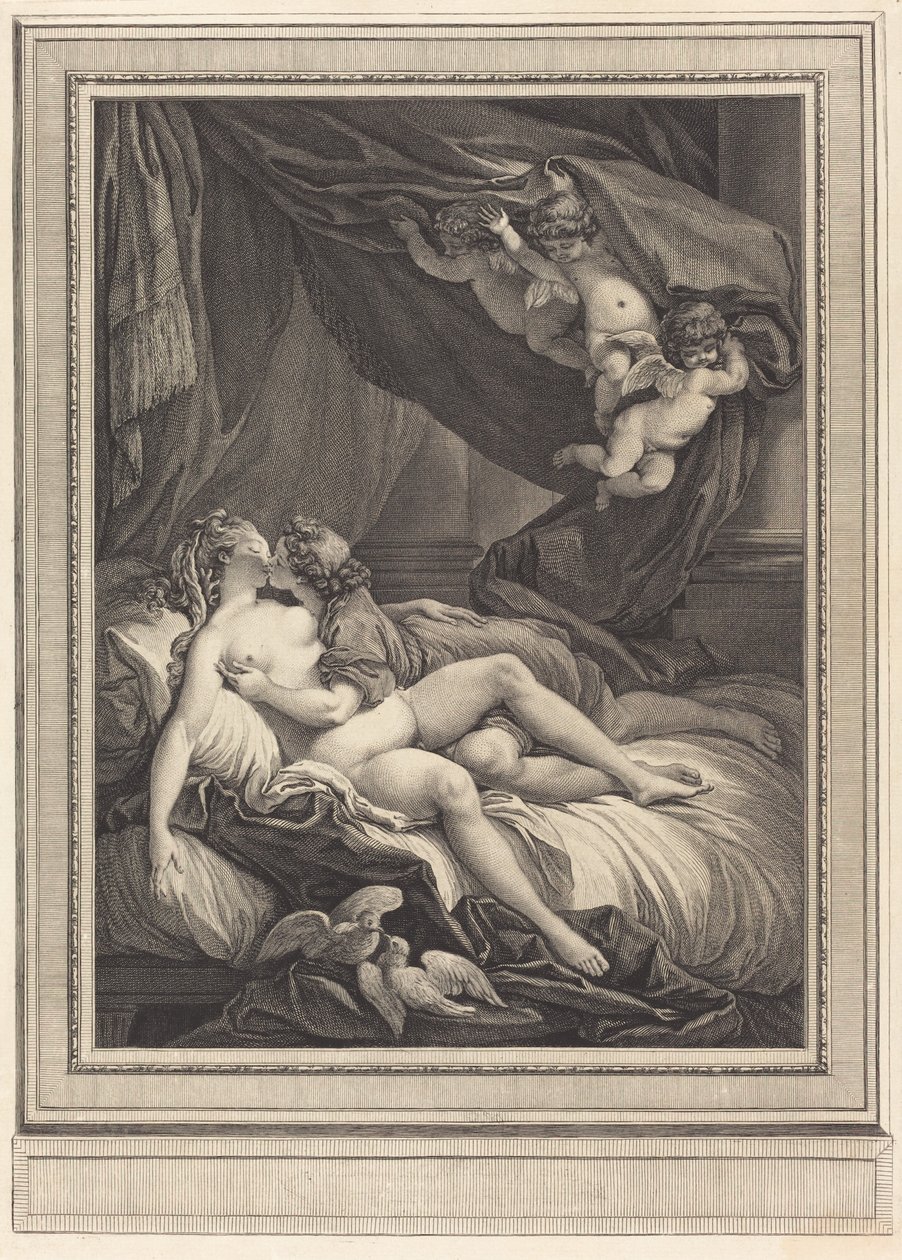 Venuše a Adonis od Geraud Vidal after Charles Monnet