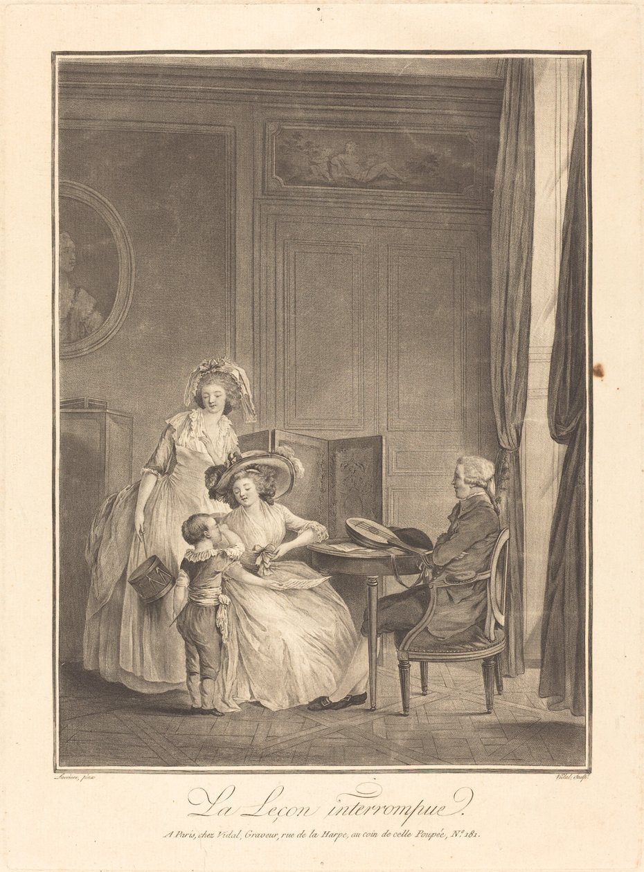 Přerušená lekce od Geraud Vidal after Nicolas Lavreince