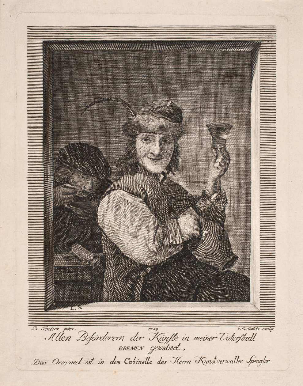 Sedlák se džbánem a sklem od Gerhard Ludvig Lahde