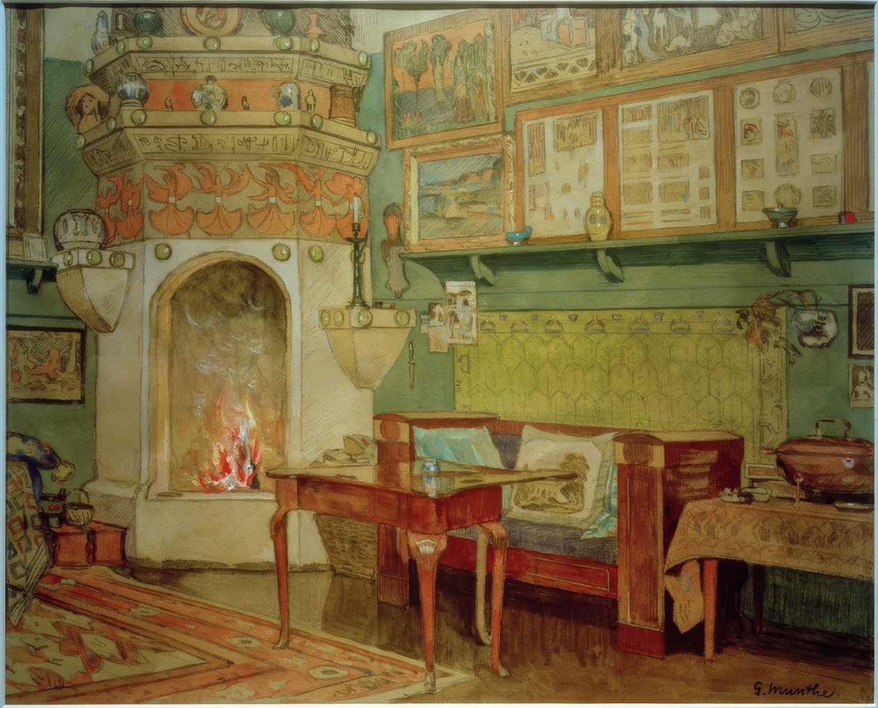 Interiér "Leveld" obývací pokoj od Gerhard Peter Frantz Vilhelm Munthe
