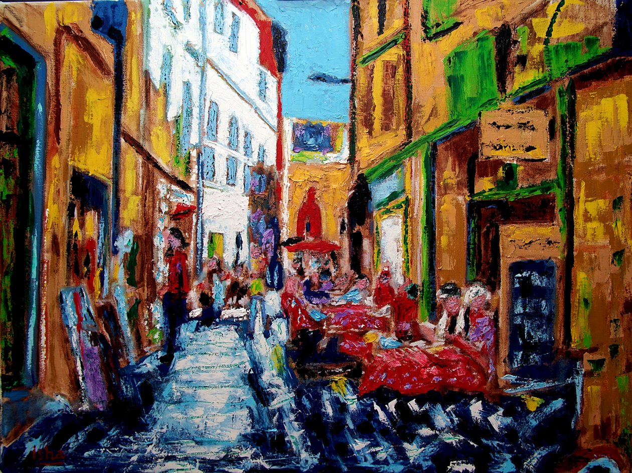 Ulice Perpignan, 2020 (olej na plátně) od Gerhardt Isringhaus