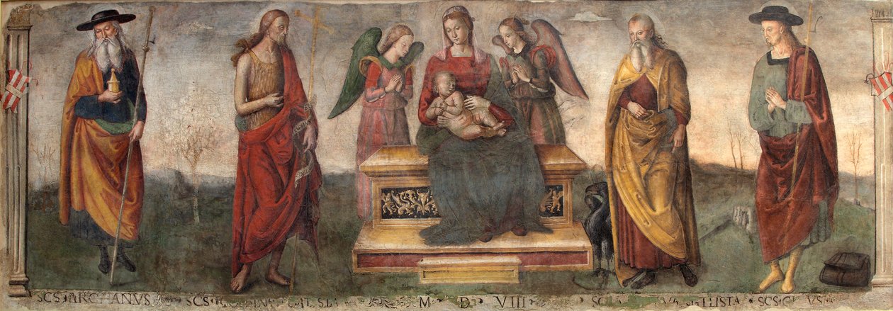 Panna a dítě se svatými, 1508. od Gerino da Pistoia